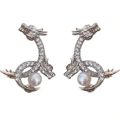 Earrings*Boogzel Clothing Dragon Pearl Earrings