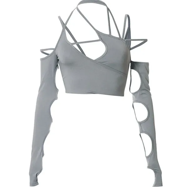 Long Sleeve Tops*Boogzel Clothing E-girl Aesthetic Cut Out Top