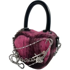 Bags & Purses*Boogzel Clothing Emo Phase Heart-Shaped Bag Pink/black