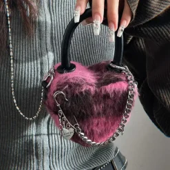 Bags & Purses*Boogzel Clothing Emo Phase Heart-Shaped Bag Pink/black