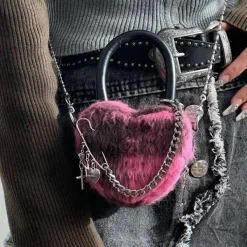 Bags & Purses*Boogzel Clothing Emo Phase Heart-Shaped Bag Pink/black