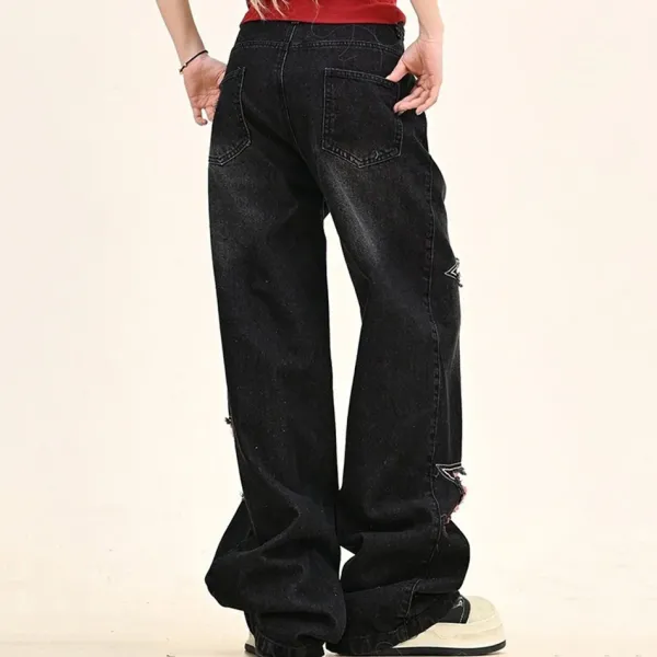 Jeans*Boogzel Clothing Emo Phase Wide-Leg Jeans Black/pink