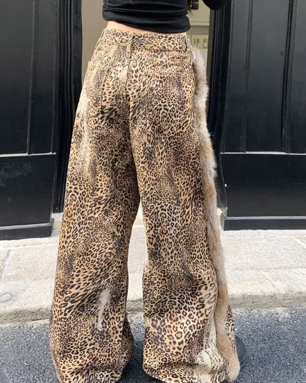 Pants & Trousers*Boogzel Clothing Faded Leopard Print Wide-Leg Trousers Brown