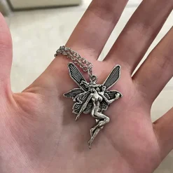 Necklaces & Chokers*Boogzel Clothing Fairy Aesthetic Pendant Necklace Silver