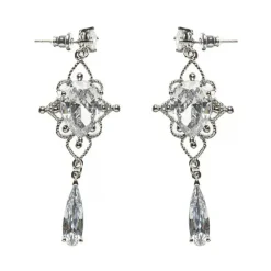 Earrings*Boogzel Clothing Fairy Crystal Drop Earrings Silver