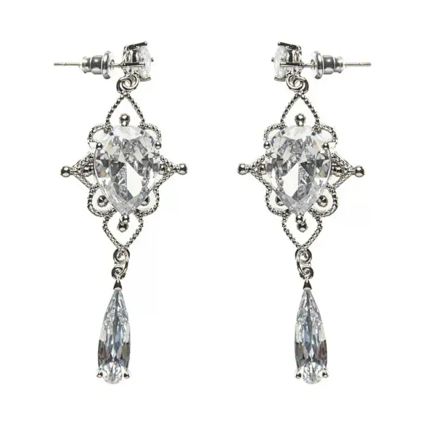 Earrings*Boogzel Clothing Fairy Crystal Drop Earrings Silver