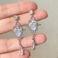 Earrings*Boogzel Clothing Fairy Crystal Drop Earrings Silver