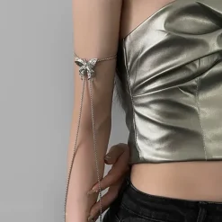 Other*Boogzel Clothing Fairy Grunge Butterfly Body Chain Silver