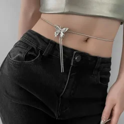Other*Boogzel Clothing Fairy Grunge Butterfly Body Chain Silver