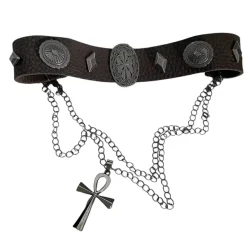 Necklaces & Chokers*Boogzel Clothing Fairy Grunge Cross Choker Necklace Brown