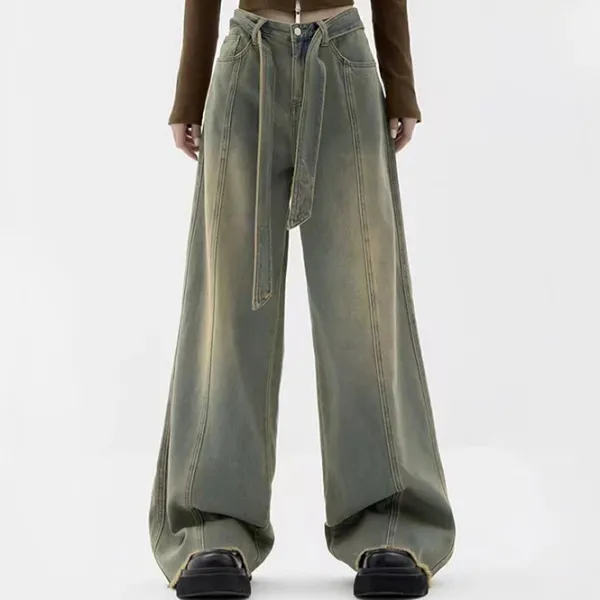 Jeans*Boogzel Clothing Fairy Grunge Washed Jeans Green