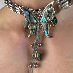 Necklaces & Chokers*Boogzel Clothing Fairycore Aesthetic Butterfly Choker Silver