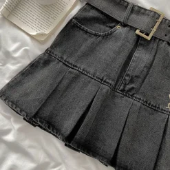 Skirts*Boogzel Clothing Fairycore Aesthetic Denim Skirt DarkGrey