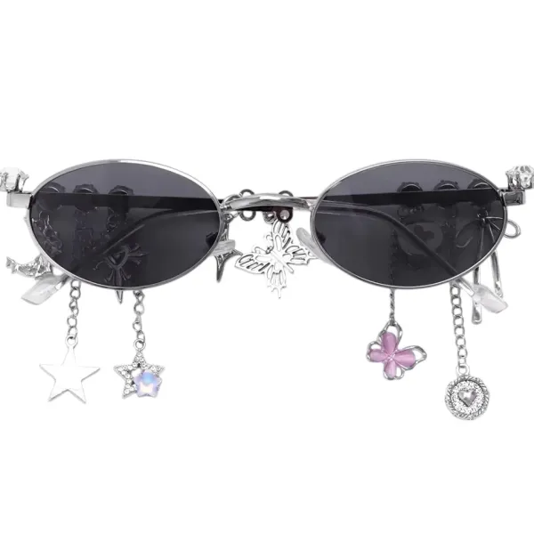 Sunglasses*Boogzel Clothing Fairycore Oval Sunglasses with Charms