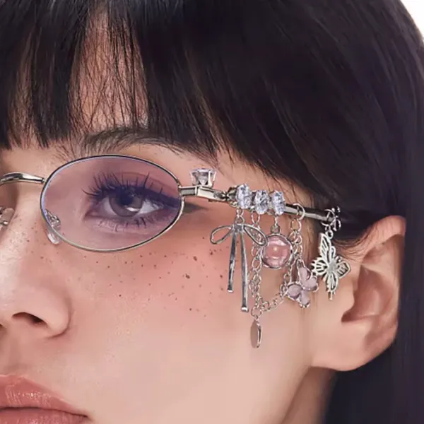 Sunglasses*Boogzel Clothing Fairycore Oval Sunglasses with Charms