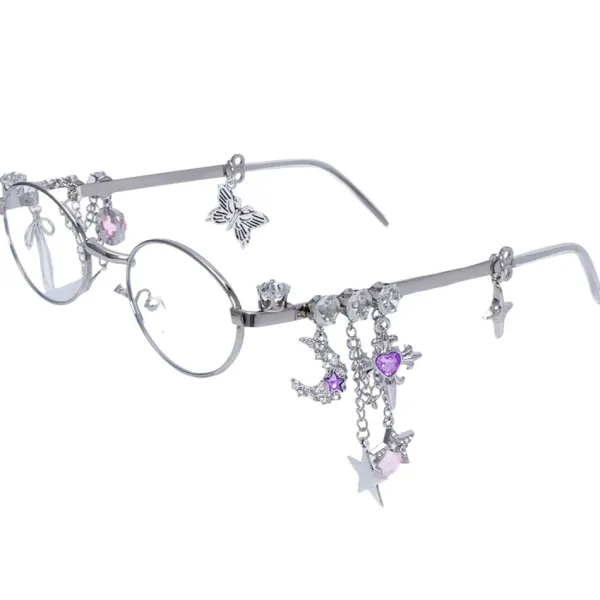 Sunglasses*Boogzel Clothing Fairycore Oval Sunglasses with Charms
