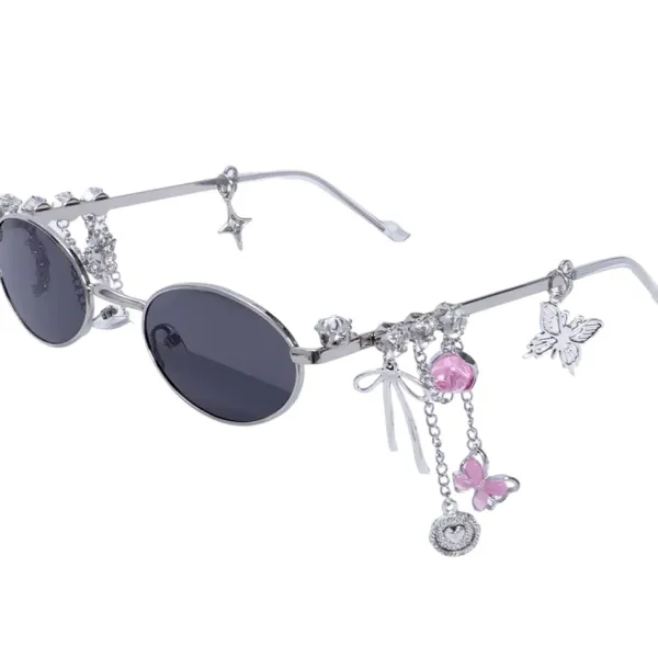 Sunglasses*Boogzel Clothing Fairycore Oval Sunglasses with Charms