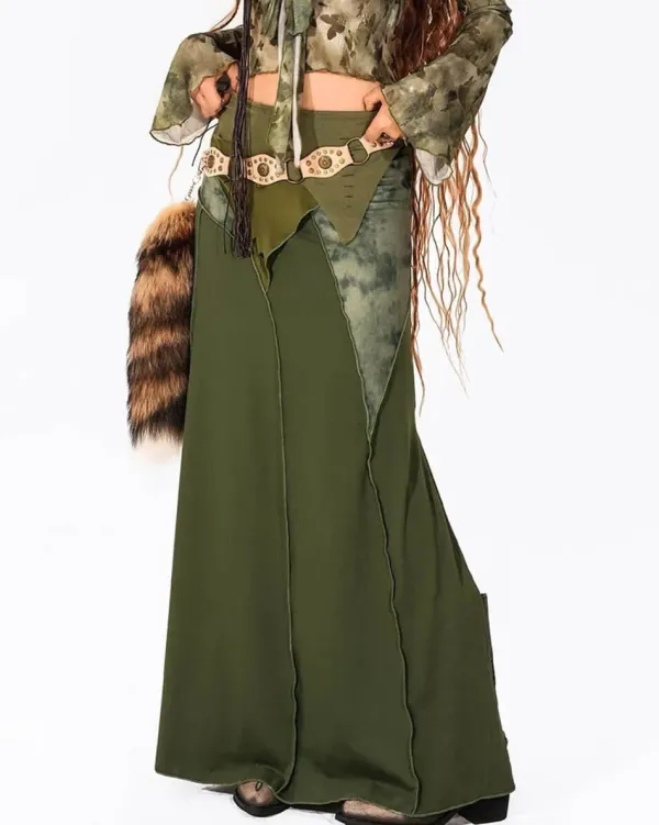 Skirts*Boogzel Clothing Fairycore Patchwork Maxi Skirt