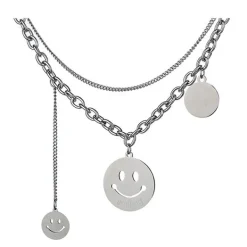 Necklaces & Chokers*Boogzel Clothing Fake Smile Chain Necklace Silver