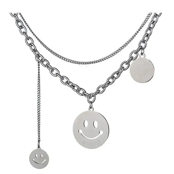 Necklaces & Chokers*Boogzel Clothing Fake Smile Chain Necklace Silver