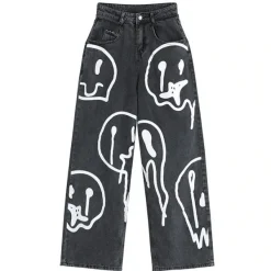 Jeans*Boogzel Clothing Fake Smile Jeans Black