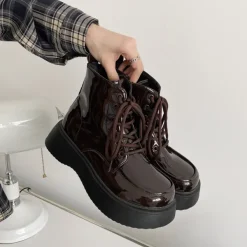 Classics|Boots / Platform Boots*Boogzel Clothing Fall Aesthetic Lacquered Lace Up Boots