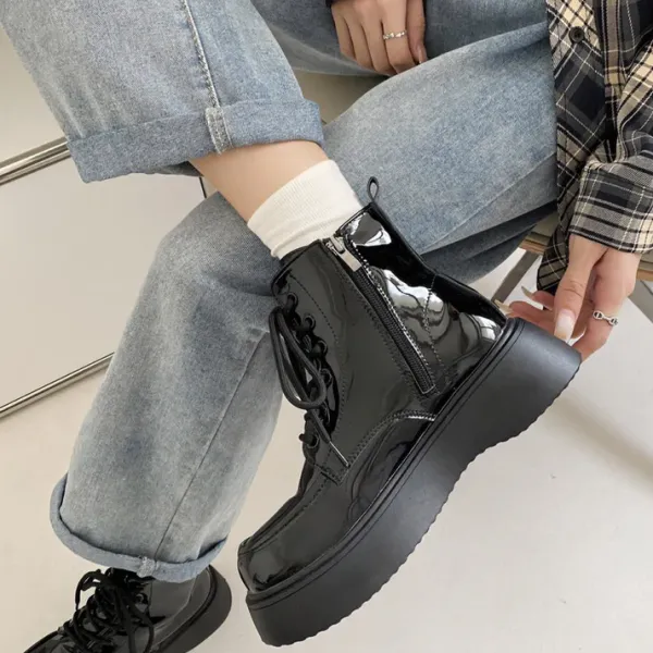 Classics|Boots / Platform Boots*Boogzel Clothing Fall Aesthetic Lacquered Lace Up Boots