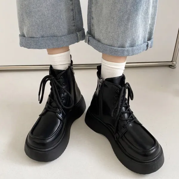 Classics|Boots / Platform Boots*Boogzel Clothing Fall Aesthetic Lacquered Lace Up Boots