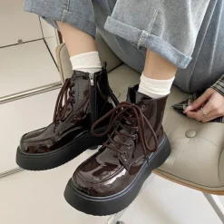 Classics|Boots / Platform Boots*Boogzel Clothing Fall Aesthetic Lacquered Lace Up Boots
