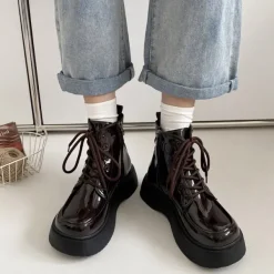 Classics|Boots / Platform Boots*Boogzel Clothing Fall Aesthetic Lacquered Lace Up Boots
