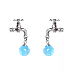 Earrings*Boogzel Clothing Faucet-Shaped Drop Earrings Silver/blue