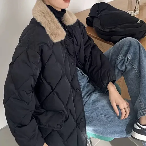 Coats & Jackets*Boogzel Clothing Faux Fur Collar Padded Jacket