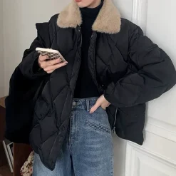 Coats & Jackets*Boogzel Clothing Faux Fur Collar Padded Jacket