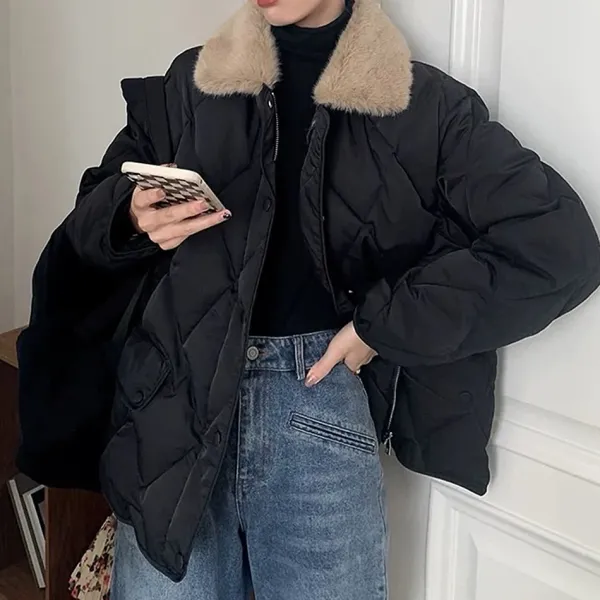 Coats & Jackets*Boogzel Clothing Faux Fur Collar Padded Jacket