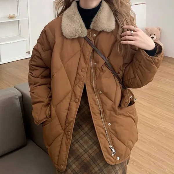 Coats & Jackets*Boogzel Clothing Faux Fur Collar Padded Jacket