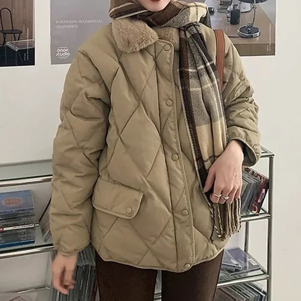 Coats & Jackets*Boogzel Clothing Faux Fur Collar Padded Jacket