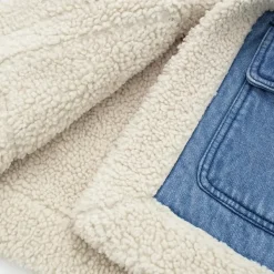 Coats & Jackets|Knit Vests*Boogzel Clothing Faux Sherpa Lined Denim Vest Blue