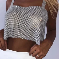 Y2K Tops|Crop Tops*Boogzel Clothing Feelin' So Icy Rhinestone Top