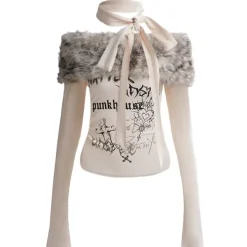Y2K Tops|Long Sleeve Tops*Boogzel Clothing Ferocious Fancy Off-Shoulder Top Beige
