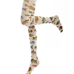 Other*Boogzel Clothing Fish Print Tights Beige