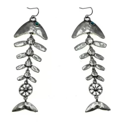 Earrings*Boogzel Clothing Fishbone Drop Earrings Silver