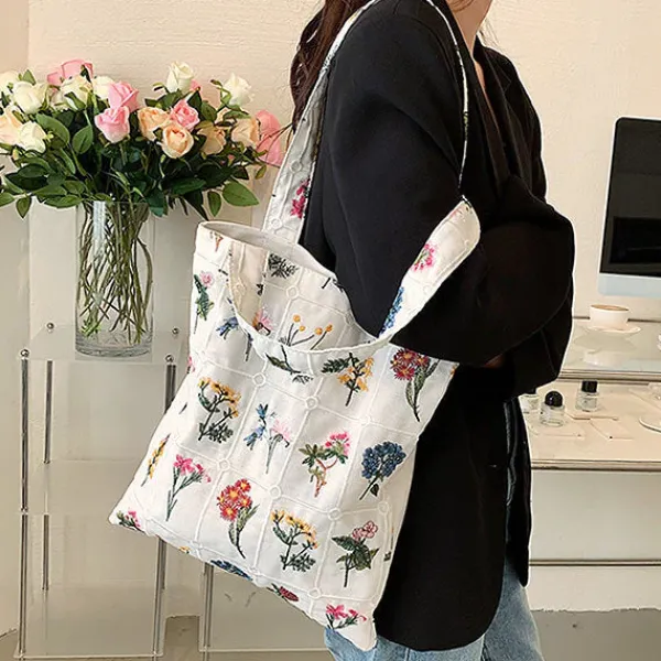 Bags & Purses*Boogzel Clothing Floral Embroidered Tote Bag
