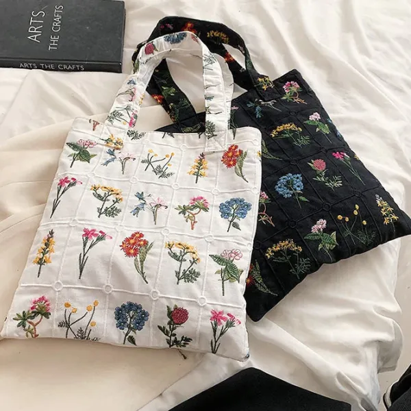 Bags & Purses*Boogzel Clothing Floral Embroidered Tote Bag