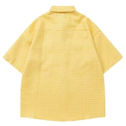 Mens*Boogzel Clothing Floral Embroidery Gingham Shirt