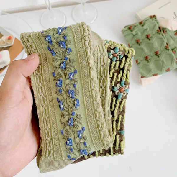 Socks*Boogzel Clothing Floral Embroidery Socks