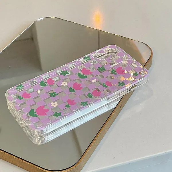 Iphone Cases*Boogzel Clothing Flower Checker iPhone Case Purple