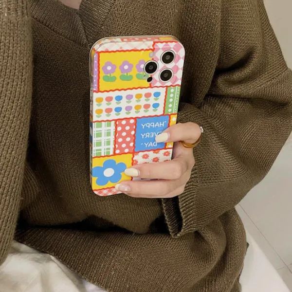 Iphone Cases*Boogzel Clothing Flower Checkerboard iPhone Case Multi