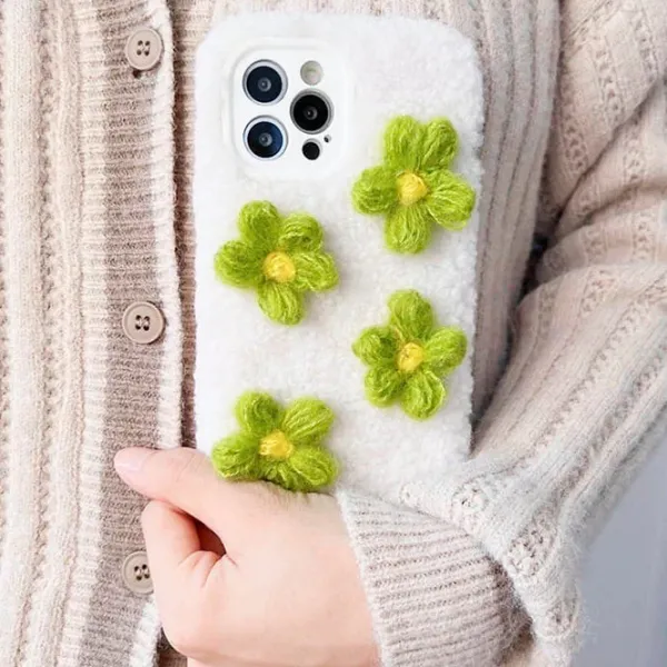 Iphone Cases*Boogzel Clothing Flower Crochet iPhone Case White/green
