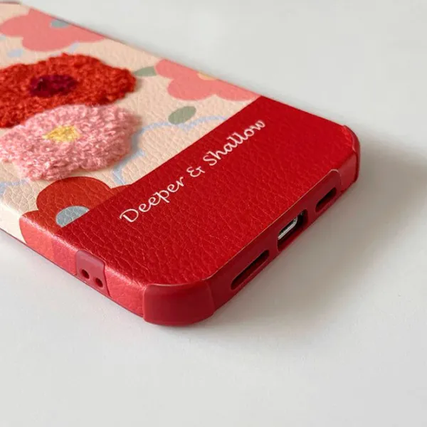 Iphone Cases*Boogzel Clothing Flower Embroidery iPhone Case Red