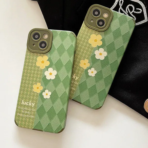 Iphone Cases*Boogzel Clothing Flower Houndstooth iPhone Case Green